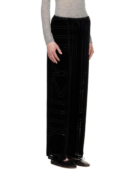 Totême Black Totême Monogram Devoré Pj Bottoms