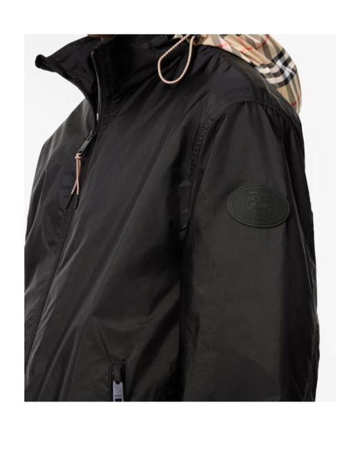 Burberry Black Nylon Newington Hooded Jacket for men