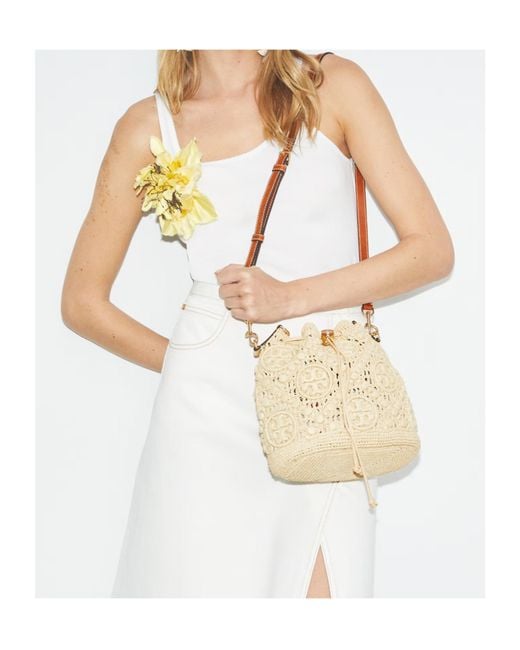 Tory Burch Metallic 'T Monogram' Crossbody Bag With Logo Embroidery And C