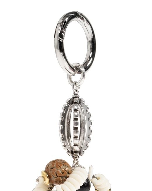 Isabel Marant White Beaded Tassel Keyring