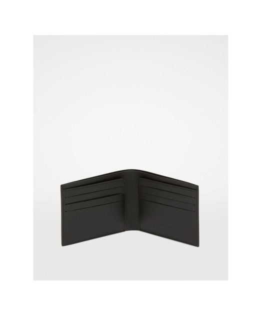 Jil Sander Black Logo Printed Bi-Fold Wallet for men