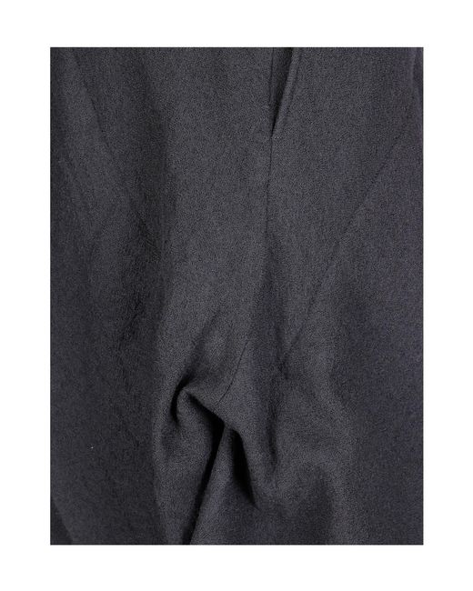Yohji Yamamoto Blue Tucked Stitch Design Wool Skirt