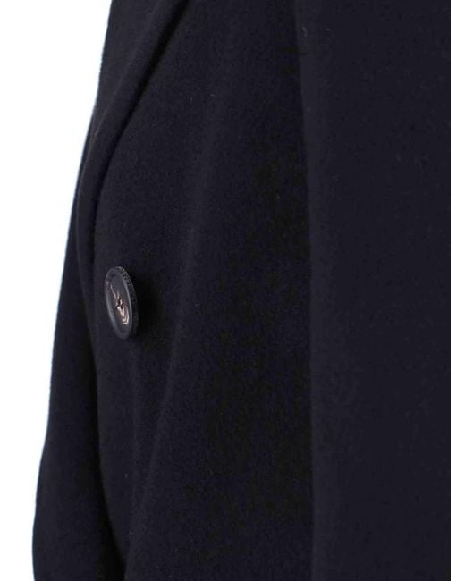 Tagliatore Black Double-Breasted Long Coat