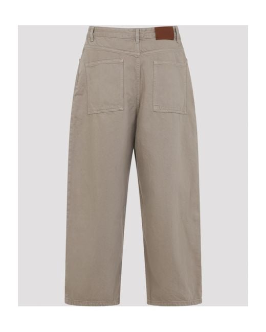 Studio Nicholson Gray Logo Patch Cropped Wide-Leg Jeans for men