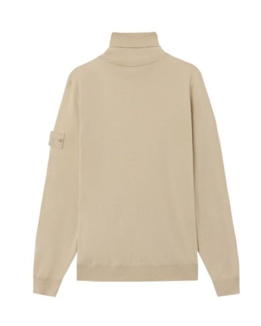 Stone Island Natural Regular-Fit Turtleneck Jumper With Ribbed Trims for men