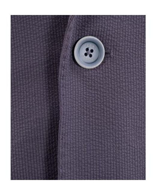 Herno Blue Single-Breasted Seersucker Blazer for men
