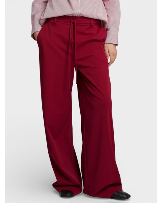 Max Mara Red Drawstring Casual Pants