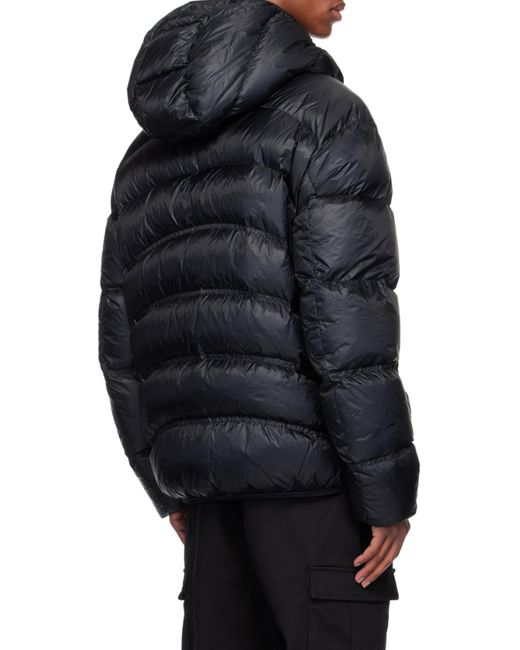 Moncler Black Logo-Patch Hooded Padded Jacket for men