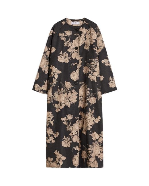 Max Mara Multicolor Floral Pattern Coat
