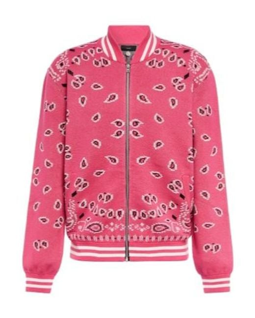 Alanui Pink Bandana Jacquard Cotton Bomber Jacket for men