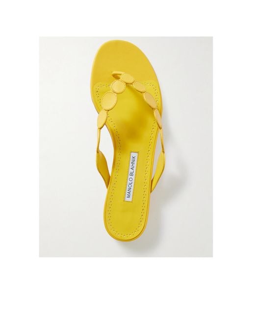 Manolo Blahnik Yellow Round Toe Slippers