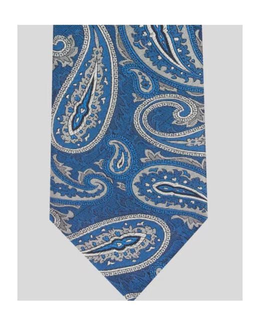 Etro Blue Silk Jacquard Tie With Paisley Motif for men