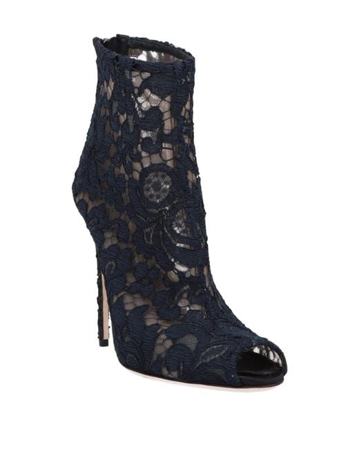 Dolce & Gabbana Black Open-Toe Ankle Boots