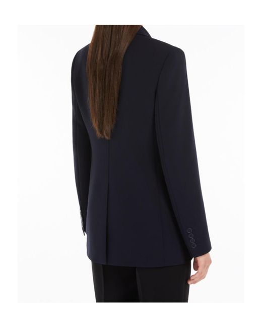 Max Mara Blue Single-Breasted Cady Blazer