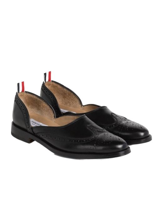 Thom Browne Black Slip-On Brogue Shoes