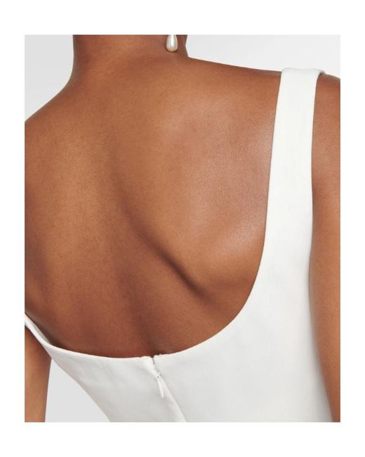 Roland Mouret White Embellished Crêpe Gown