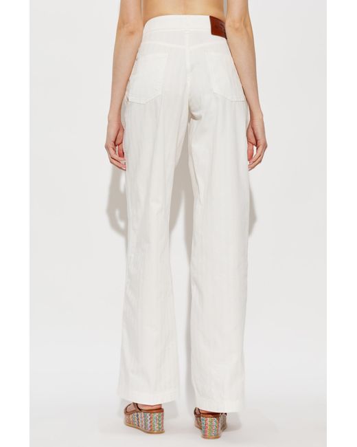 Etro White Belt Loop Jeans