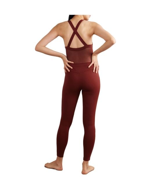 Eres Red Graham Tulle-Trimmed Stretch-Jersey Jumpsuit