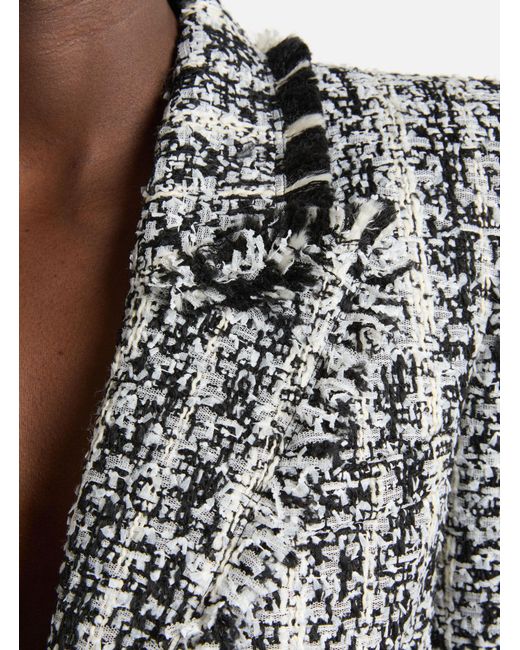 Balmain Black Two-Tone Tweed Belted Jacket