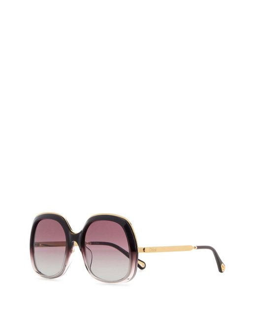 Chloé Purple Square-Frame Sunglasses