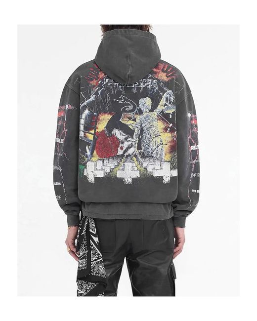 Represent Gray X Metallica Master Of Puppets Distressed Hoodie for men