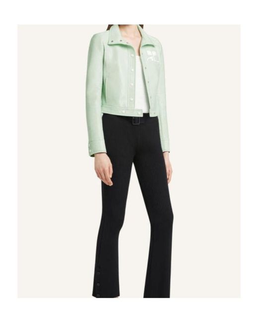Courreges Green Reedition Vinyl Buttoned Collar Jacket