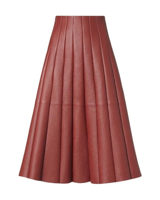 Fendi Rust-Colored Deerskin Selleria Skirt
