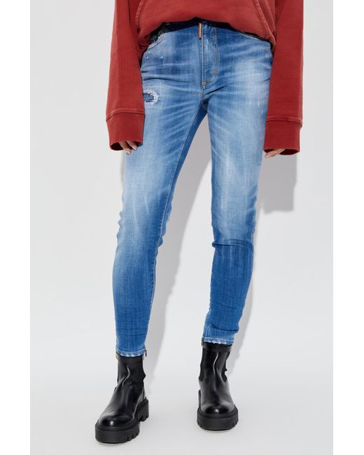 DSquared² Blue High Waist Twiggy Jeans
