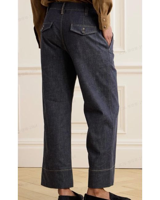 Brunello Cucinelli Blue Zipped Wide-Leg Jeans