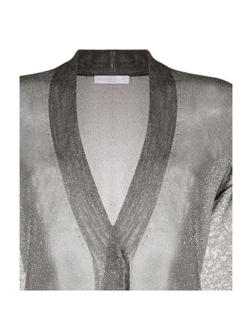Fabiana Filippi Gray Sequined Translucent Casual Jacket