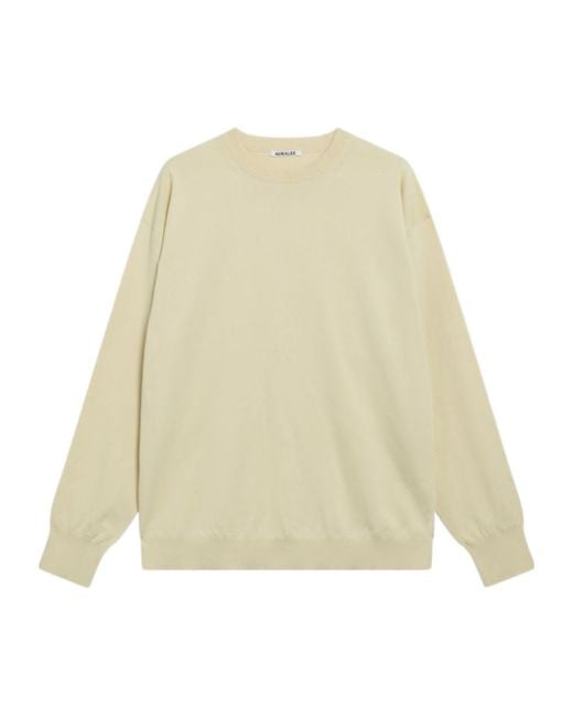 Auralee Natural Fine-Knit Cotton Sweater for men