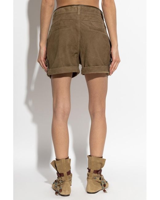 Isabel Marant Green Marline Belted Bermuda Shorts