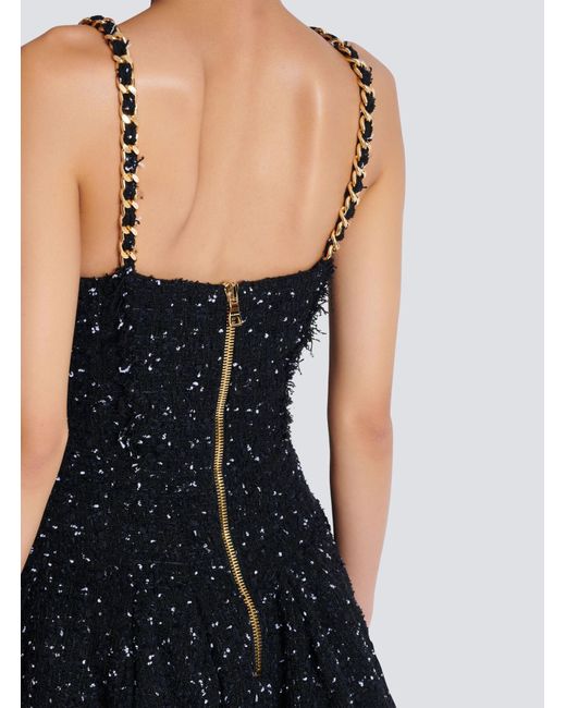 Balmain Black Tweed Mini Dress