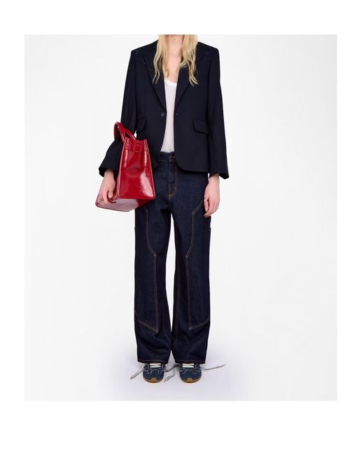 Zadig & Voltaire Blue Vavy Rhinestone-Embellished Blazer