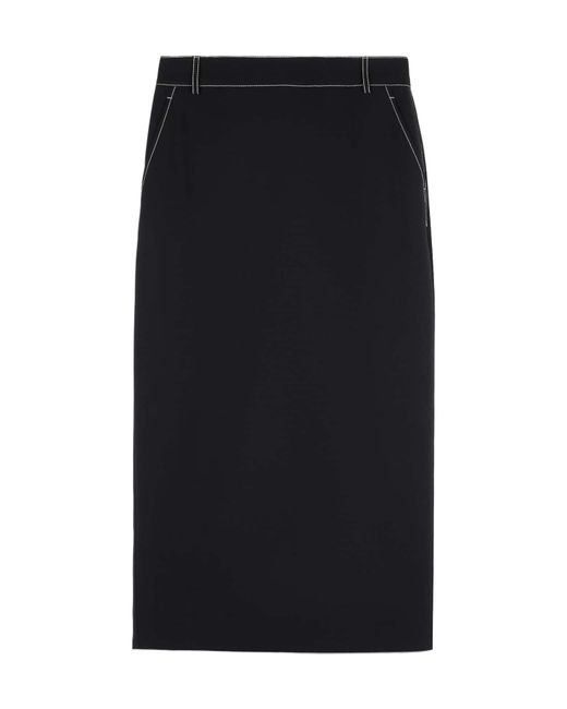 Tod's Black Belt Loop Midi Skirt