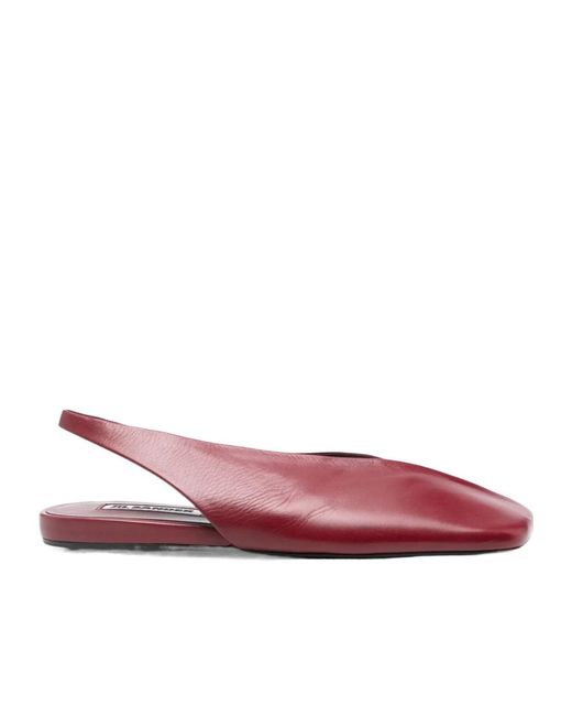 Jil Sander Purple Leather Ballet Flats
