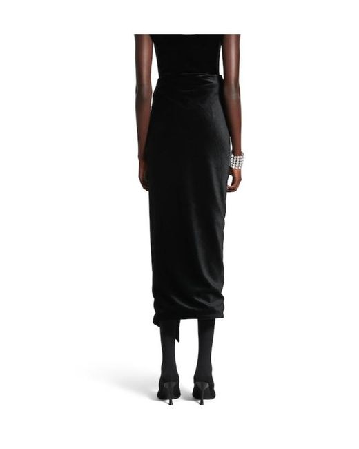 Balenciaga Black High-Waisted Wrap Skirt