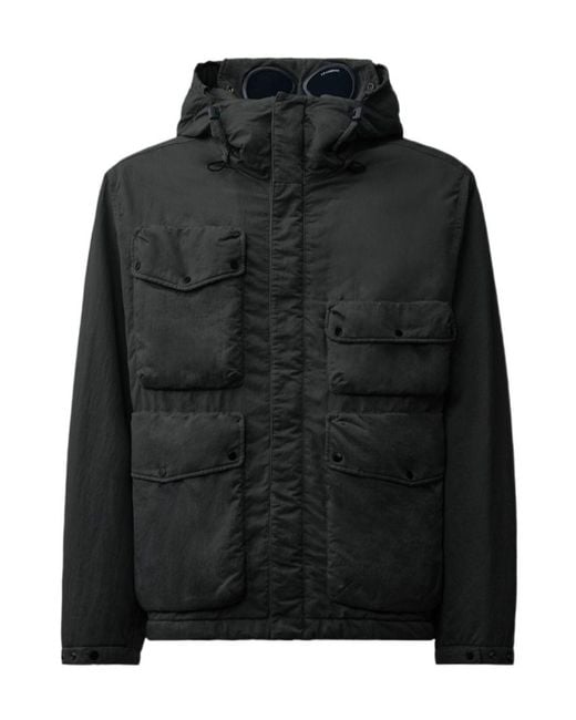 C P Company Black Goggles Multi-Pocket Jacket for men