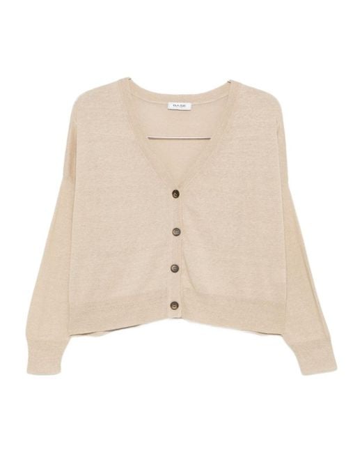 Baserange Natural Buttoned V-Neck Cardigan