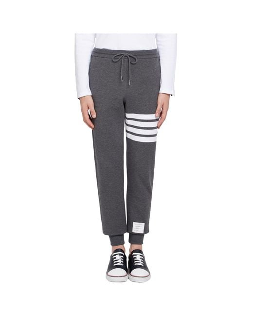 Thom Browne Gray Bar Striped Sweatpants for men