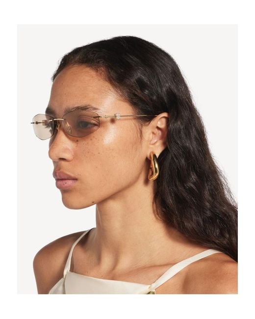 Balenciaga White Nano D-Frame Sunglasses