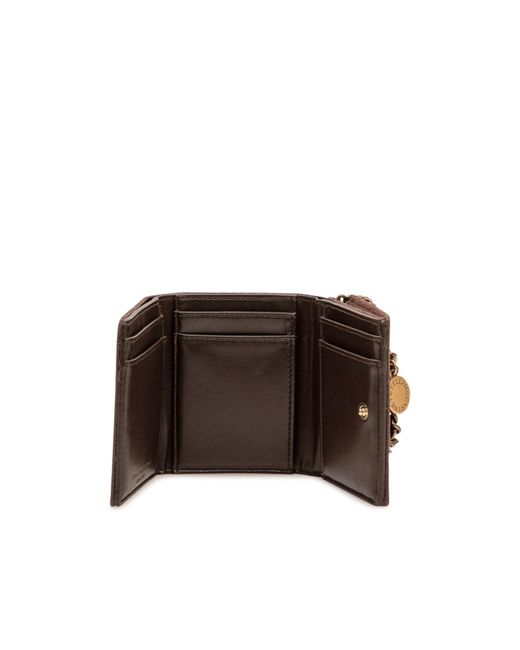 Stella McCartney Brown Chain-Detailed Bi-Fold Wallet