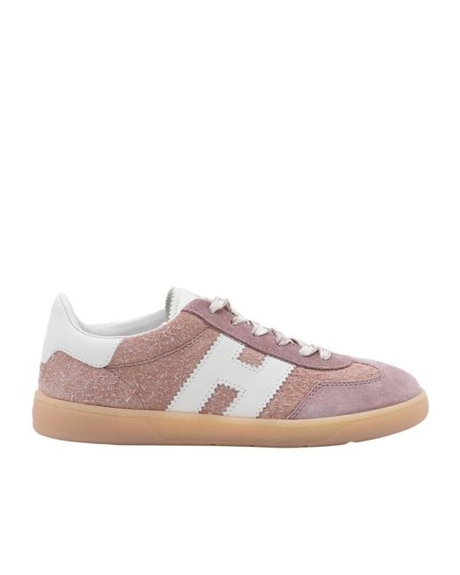 Hogan Pink 'Cool' Lace-Up Low-Top Casual Shoes