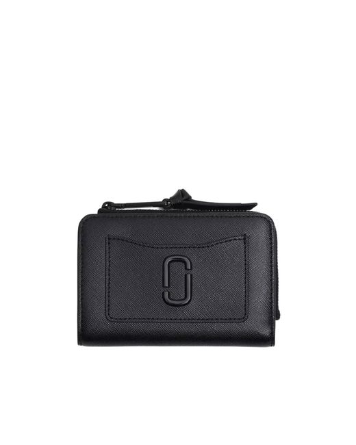 Marc Jacobs Black Logo-Plaque Leather Wallet