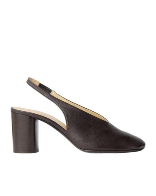 Lemaire Brown 80 Mm Glove Slingback Pumps