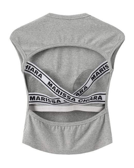 Marissa Chiara Gray Crew Neck T-Shirt