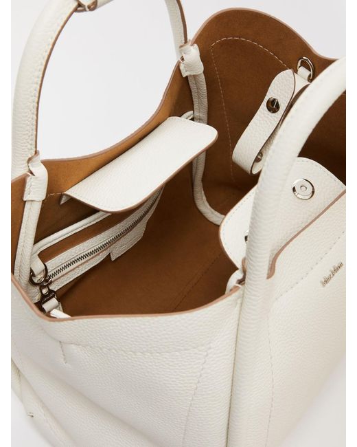 Max Mara White Logo Plaque Top Handle Bag