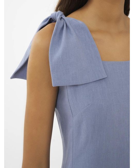 Chloé Blue Chloé Bow-Detailed Sleeveless Dress