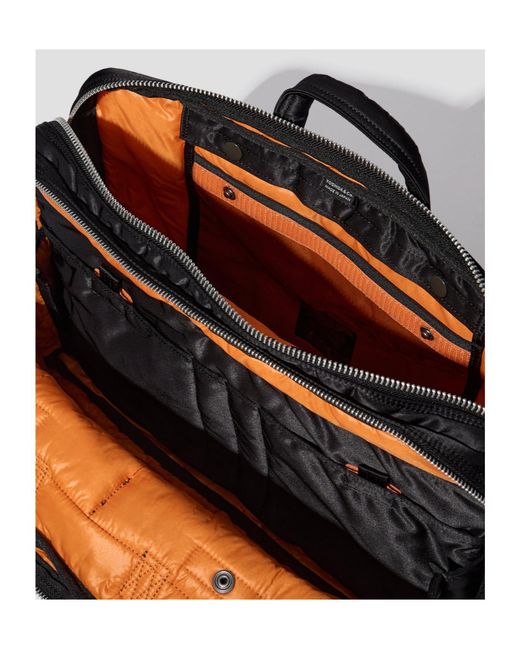 Porter-Yoshida and Co Black Tanker 2-Way Zipper Briefcase for men