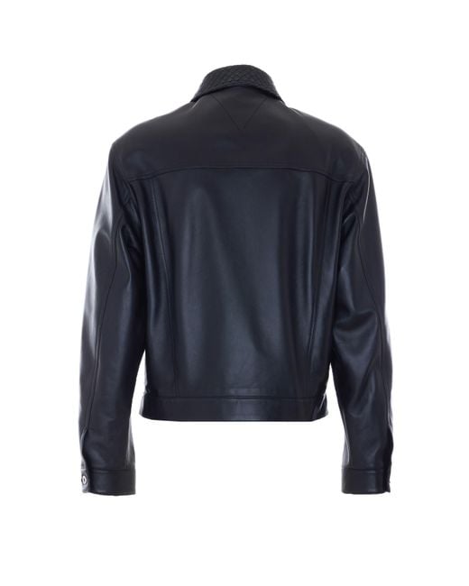 Bottega Veneta Blue Button-Up Long-Sleeved Jacket for men